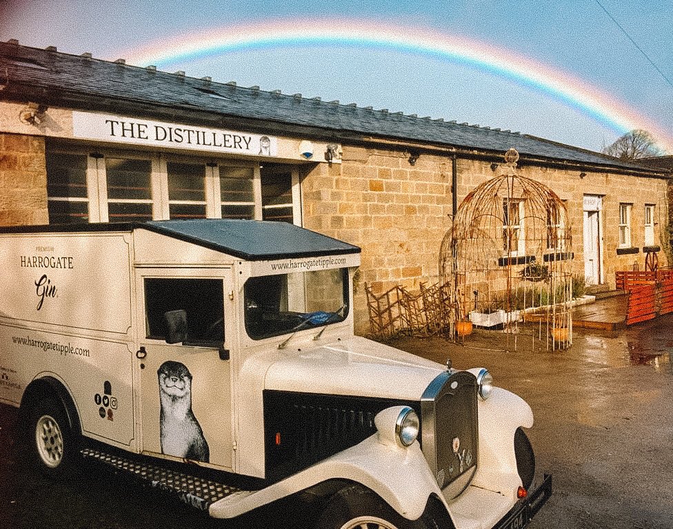 Vintage delivery truck of Harrogate Tipple distillery